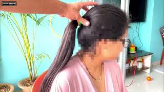 Aarna's super silky hair buzzed into a trendy pixie cut