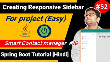 Creating Responsive Sidebar for Smart Contact Manager [Project] | Spring Boot Tutorial [HINDI]