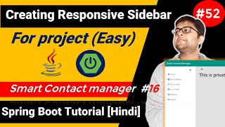 Creating Responsive Sidebar for Smart Contact Manager [Project] | Spring Boot Tutorial [HINDI]