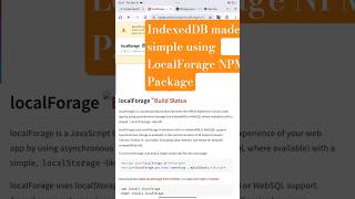 Gen Z JavaScript: Persistent Data Storage for Large Datasets (LocalForage Explained) #indexedDB