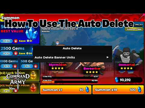 How To Find And Use The Auto Delete In Command An Army Roblox