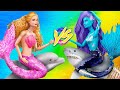 Zombie Mermaid vs Fairy Mermaid / 10 Barbie DIYs