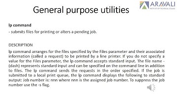 General Purpose Utility Commands in Unix