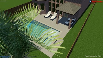 Geometric Pool Spa With Tanning Ledge