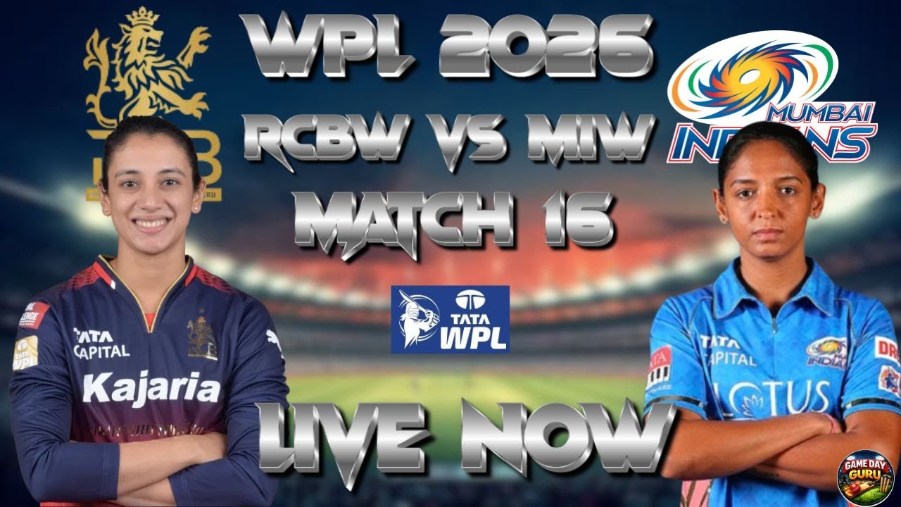🔴 RCB vs MI,16th Match T20,WPL 2026 - Live Cricket Score & Commentary | Live Cricket Match Today