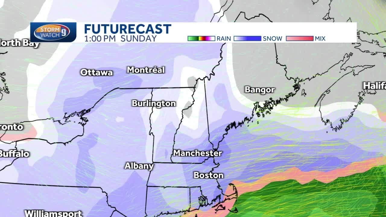 New Hampshire hourly weather: Potential timeline for snow Sunday - YouTube
