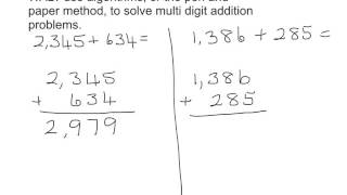 Algorithms to solve multi digit addition problems 1.