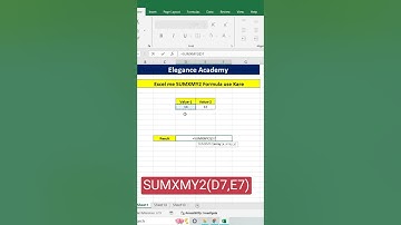 How to use SUMXMY2 Formula in Excel😮 #excel #msexcel #eleganceacademy #shorts #ytshorts #sumxmy2