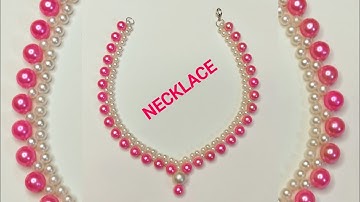 Beautiful And Easy Pearl Necklace Tutorial || Diy Beads Necklace In 10 Minutes ||