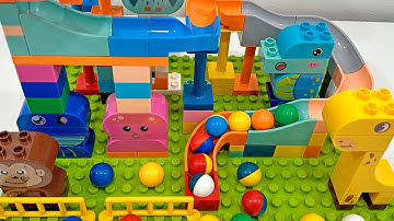 Satisfying Building Block Marble Coaster – Colorful Animal ASMR Run!