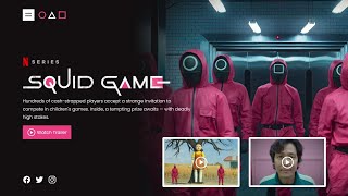 Squid Game Responsive Website using Html CSS & Javascript | How to Make Website