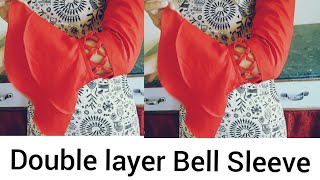 Double Layer Bell Sleeve with trending Pattern.हिंदी मे।