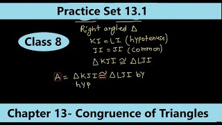 Practice Set 13.1 class 8th Math / 13.1 Congruence of Triangles / Maharashtra State board