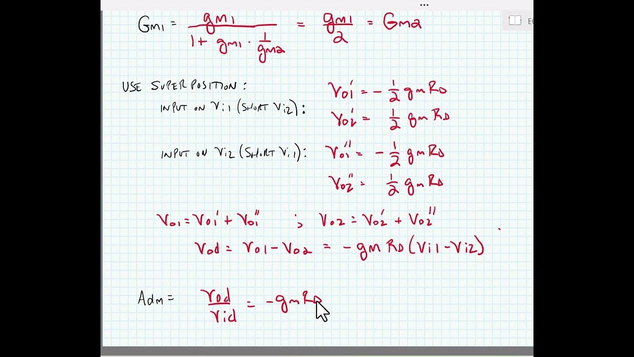 ECE3204 Lecture 12B Differential Mode Gain of Sourcecoupled Pairs YouTube