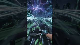 Riding through the digital grid ⚡ #pov #cycling #cyberpunk #scifivibes #futuristic #shorts