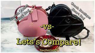 Heart Bag | Coach Boutique -vs- Coach Outlet Heart Bag | Showdown! Raqreviews