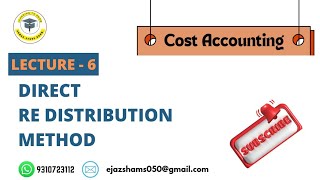 Problem of Direct re distribution method | B.COM | M.COM | MBA | CMA | CA