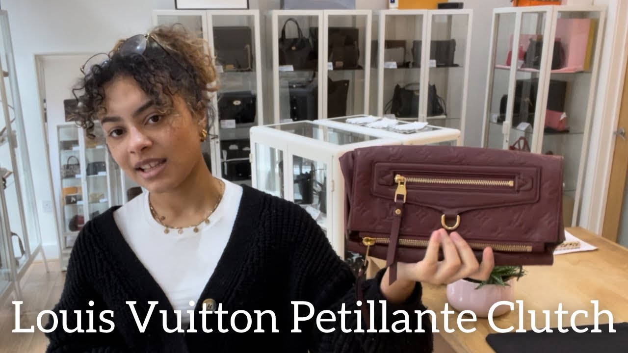 Louis Vuitton Burgundy Empreinte Petillante Clutch. Stunning shape