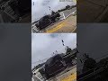 Child lands on police car after ejection