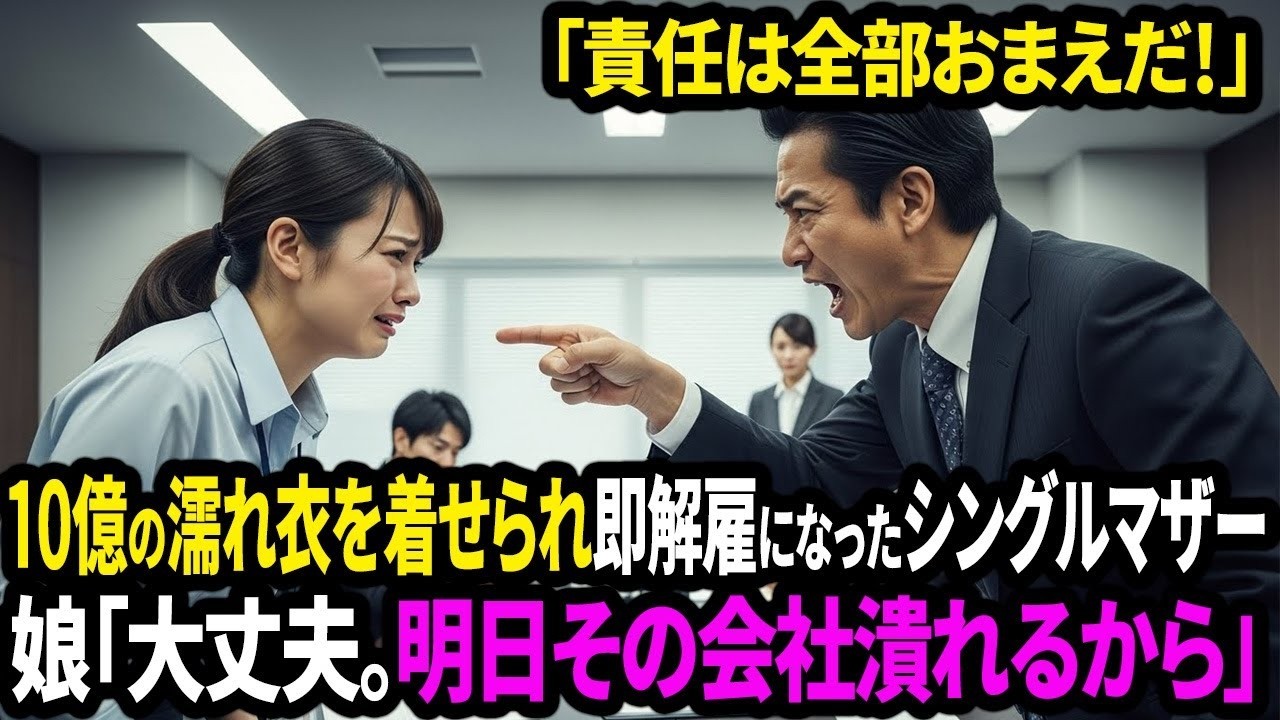 「責任は全部おまえだ！」部長に10億の濡れ衣を着せられ即解雇になったシングルマザー→娘「大丈夫。明日その会社潰れるから」母「え？」【面白きかな人生】