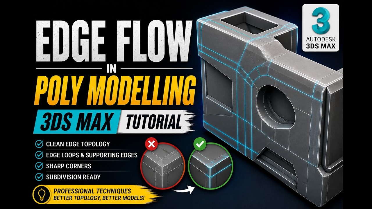 Edge Flow in Poly Modelling | 3ds Max Tutorial by Dhyan Academy - YouTube