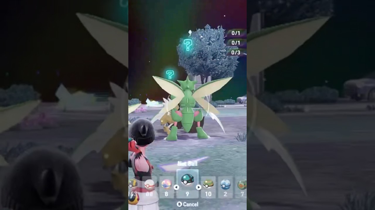 Shiny Alpha Scyther and Totodile giveaway in Pokémon Legends Z-A. 