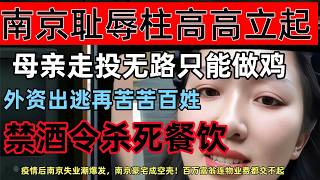 南京耻辱柱高高挺起，数百万理想被杀，母亲走投无路只能做鸡，禁酒令杀死餐饮，外资出逃再苦苦百姓，疫情后南京失业潮爆发，南京豪宅成空壳！百万富翁连物业费都交不起，南京灵活就业成“新奴隶制”！