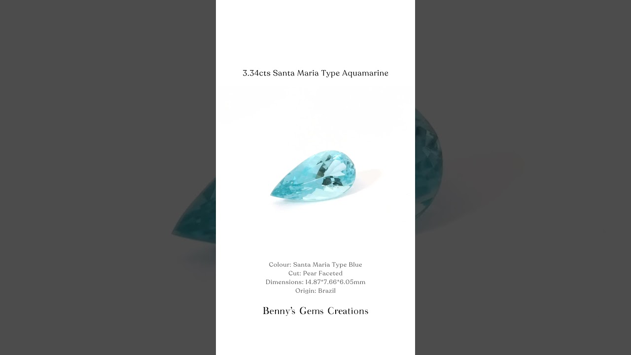 3.34cts Santa Maria Type Aquamarine 