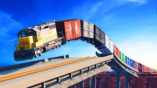 Most LONGEST Railroad Trains Accidents Derailments 😱 BEAMNG.Drive STREAM screenshot 3