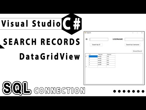 C# Search Record in DataGridView, SQL Database Connection using XAMPP
