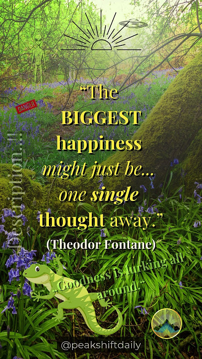 ✨“The greatest happiness might just be… one single thought away.”(Theodor Fontane)🌈