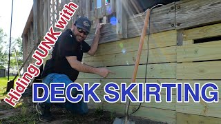 Hiding Weeds and Junk Under my Deck with CHEAP DIY Fence Planks - Deck Skirting