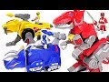 Giant centipede appeared in Tayo town! Go! Power Rangers red, yellow, blue dinosaur! - DuDuPopTOY