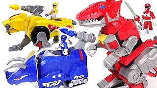 Giant centipede appeared in Tayo town! Go! Power Rangers red, yellow, blue dinosaur! - DuDuPopTOY