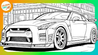 Coloring a Nissan GT-R in the City | Coloring Page | Coloring Art | Art Therapy | Coloring Cars