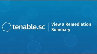 View A Remediation Summary In Tenable.sc