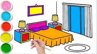 Bedroom Coloring Drawing Coloring Room Drawing Bed Coloring Picture Coloring Pages