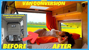 🪚🚌VAN CONVERSION FULL TIMELAPSE 🔧 START TO FINISH TUTORIAL 🚌 Vanlife Pandemic Project 2022 (English)