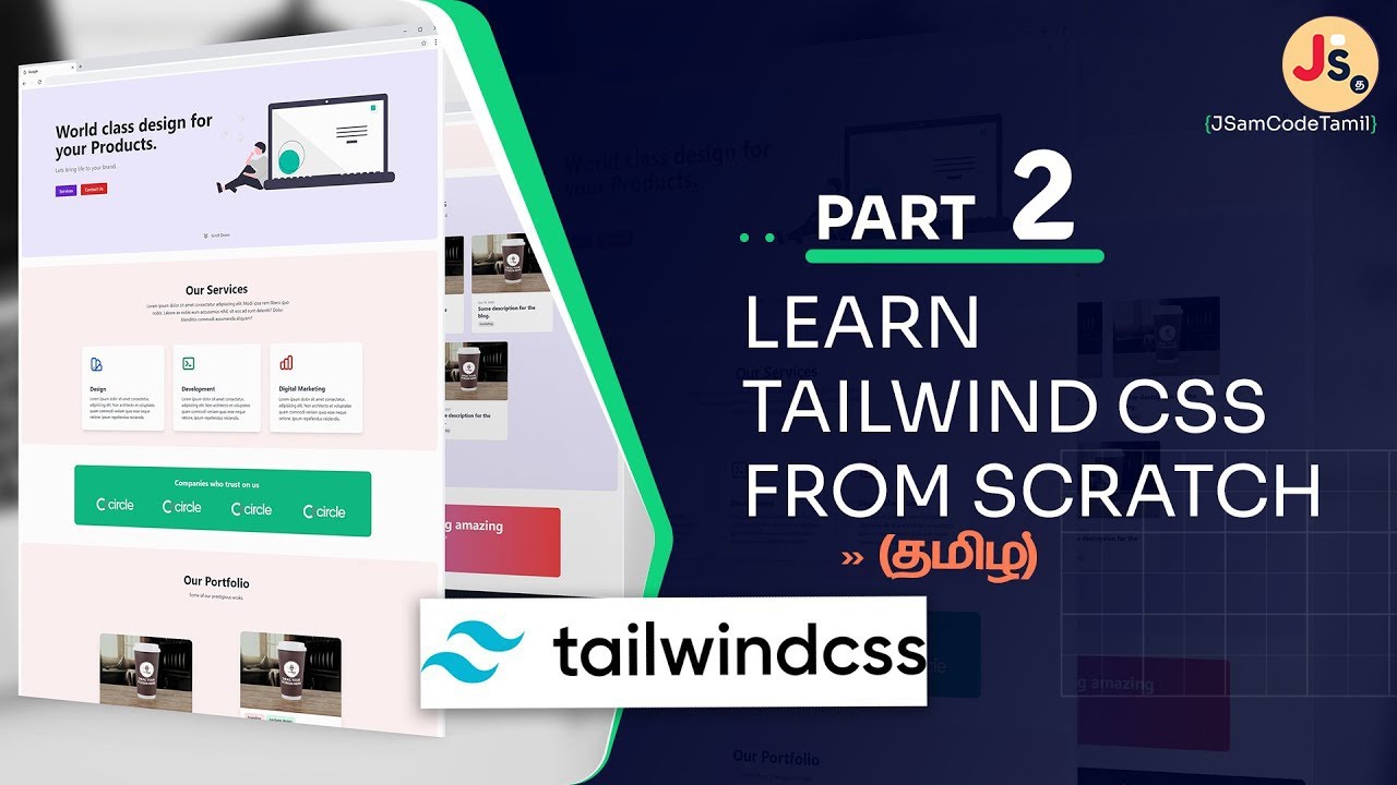 Part 2 | Tailwind CSS in Tamil | Website Development From Scratch using ...