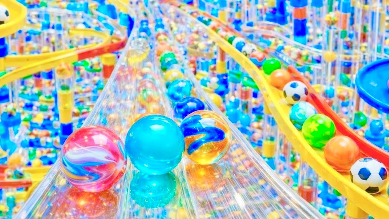 Marble Run ASMR – Infinite Transparent Speed Lanes & Giant Marble Flow ...
