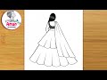 Beautiful girl in lehenga drawing | Pencil sketch tutorial step by step | Easy drawing for beginners