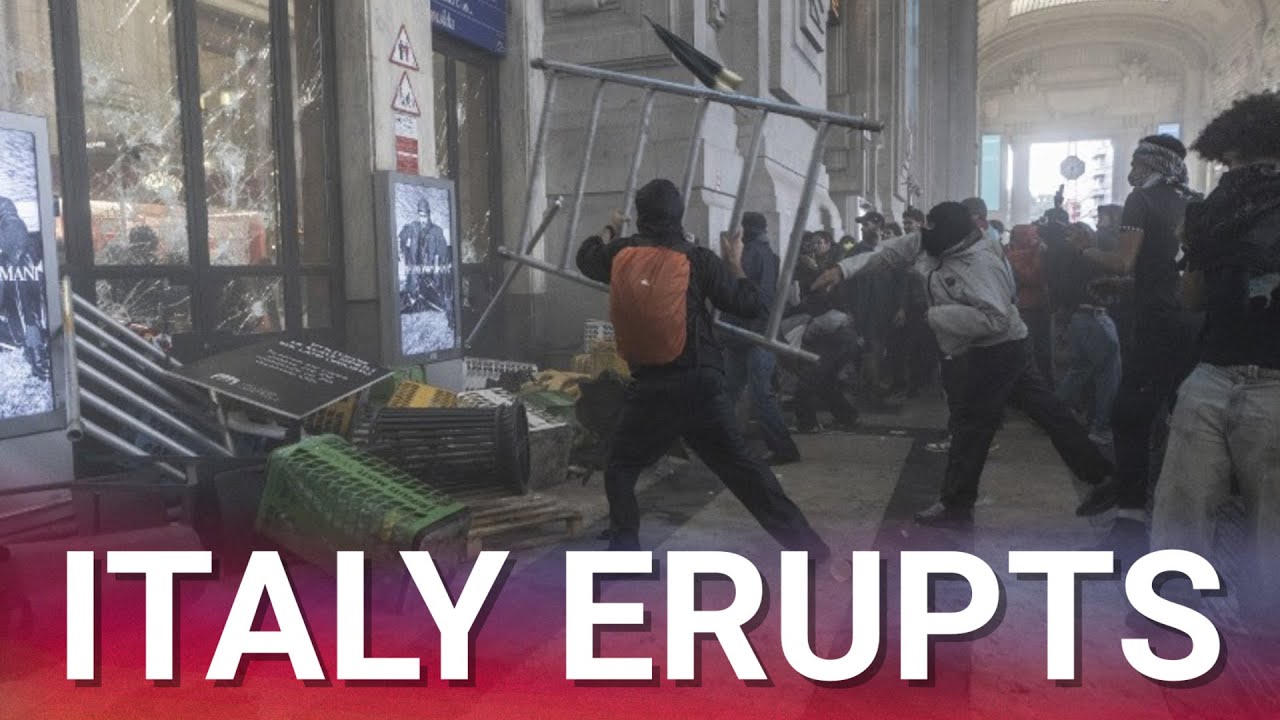 Italy descends into chaos as pro-Palestine protesters clash with Italian police