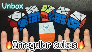 Unboxing And Reviewing 5 Irregular Magic Cubes With My Voice