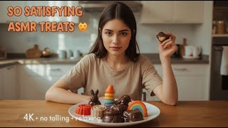 “Chocolate ASMR Crunch: Girl Eats Unique Sculpted Treats in 4K – No Talking, So Satisfying!” screenshot 5