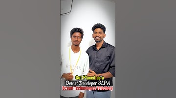 .Net Developer Placement Success | Sivakumar BCA 2025 | 3 LPA Offer | Besant Technologies Velachery