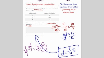 Writing proportional equations from tables