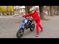 Kids ride on power wheels and pretend play with cross mini motorbike  for children