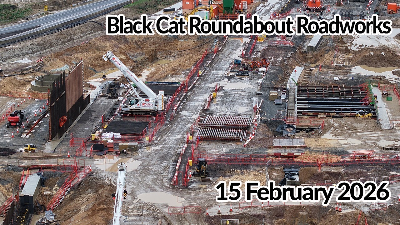 🚧 Дорожные работы на кольцевой развязке A1 Black Cat | 15 февраля 2026 г. 🚧