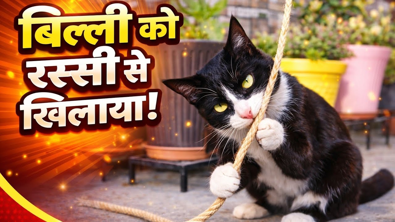 👉 “रस्सी आई… और बिल्ली पूरी पागल हो गई 😱😹”The Cat Went Crazy After Seeing the Rope 😹🔥
