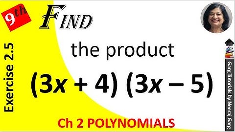 Use suitable identities to find the following products (3x+4) (3x-5) | class 9 maths chapter 2